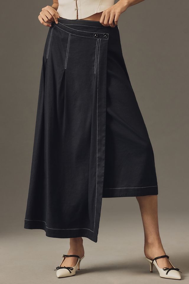 Maeve Edie Asymmetrical Stitched Midi Skirt #1