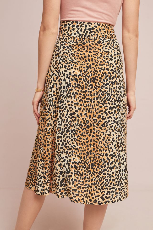 Faithfull valois leopard wrap cheap skirt