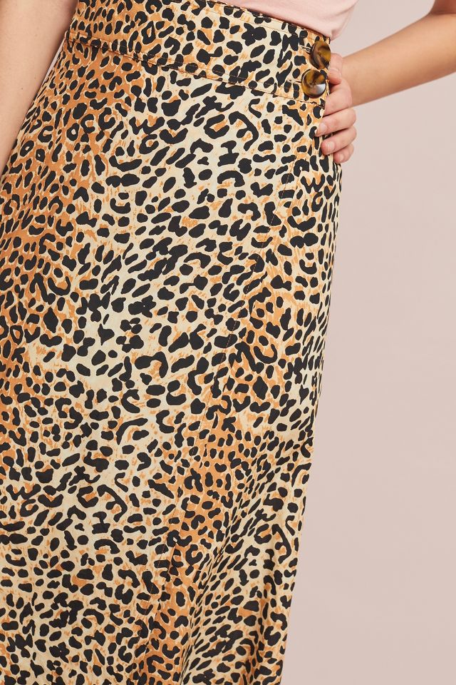 Faithfull valois clearance leopard wrap skirt