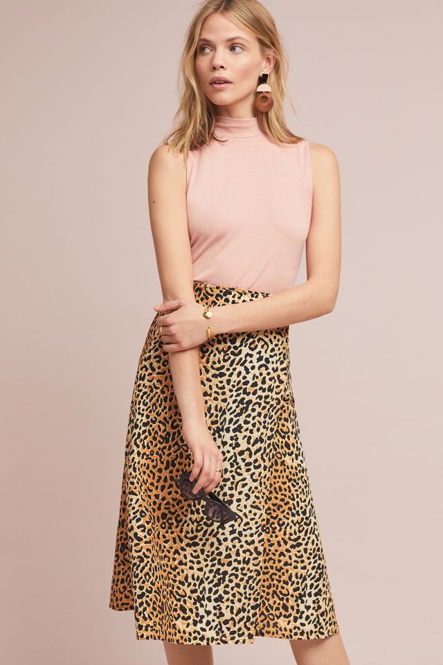 Faithfull leopard shop wrap skirt