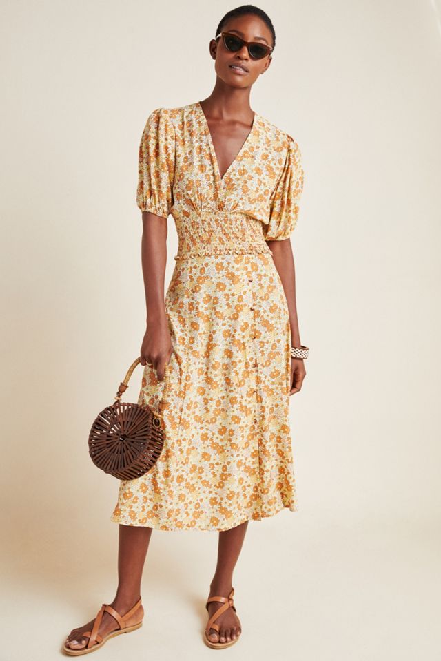 faithfull the brand jean midi dress Faithfull The Brand White Jean Midi Dress