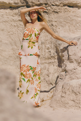 Faithfull The Brand Prieto Linen Maxi Skirt In Multi