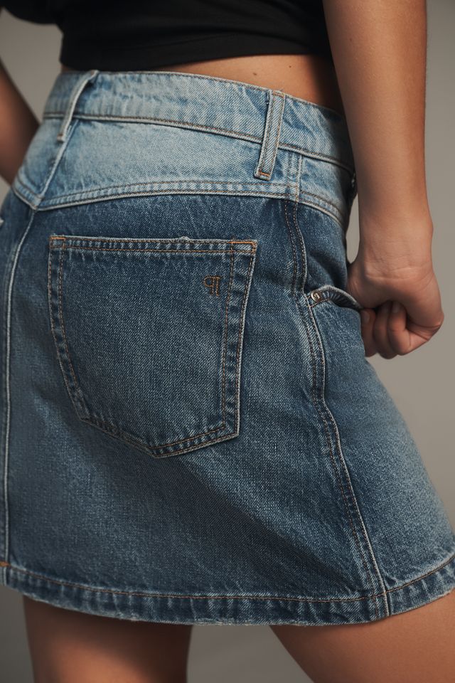 Pilcro Two-Tone Denim Skirt #4
