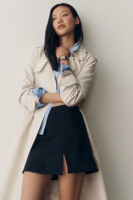 Maeve Front-Slit Mini Skirt