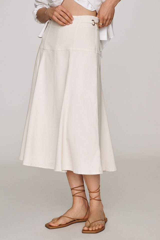 Maeve Twyla Paneled-Denim Midi Skirt #2