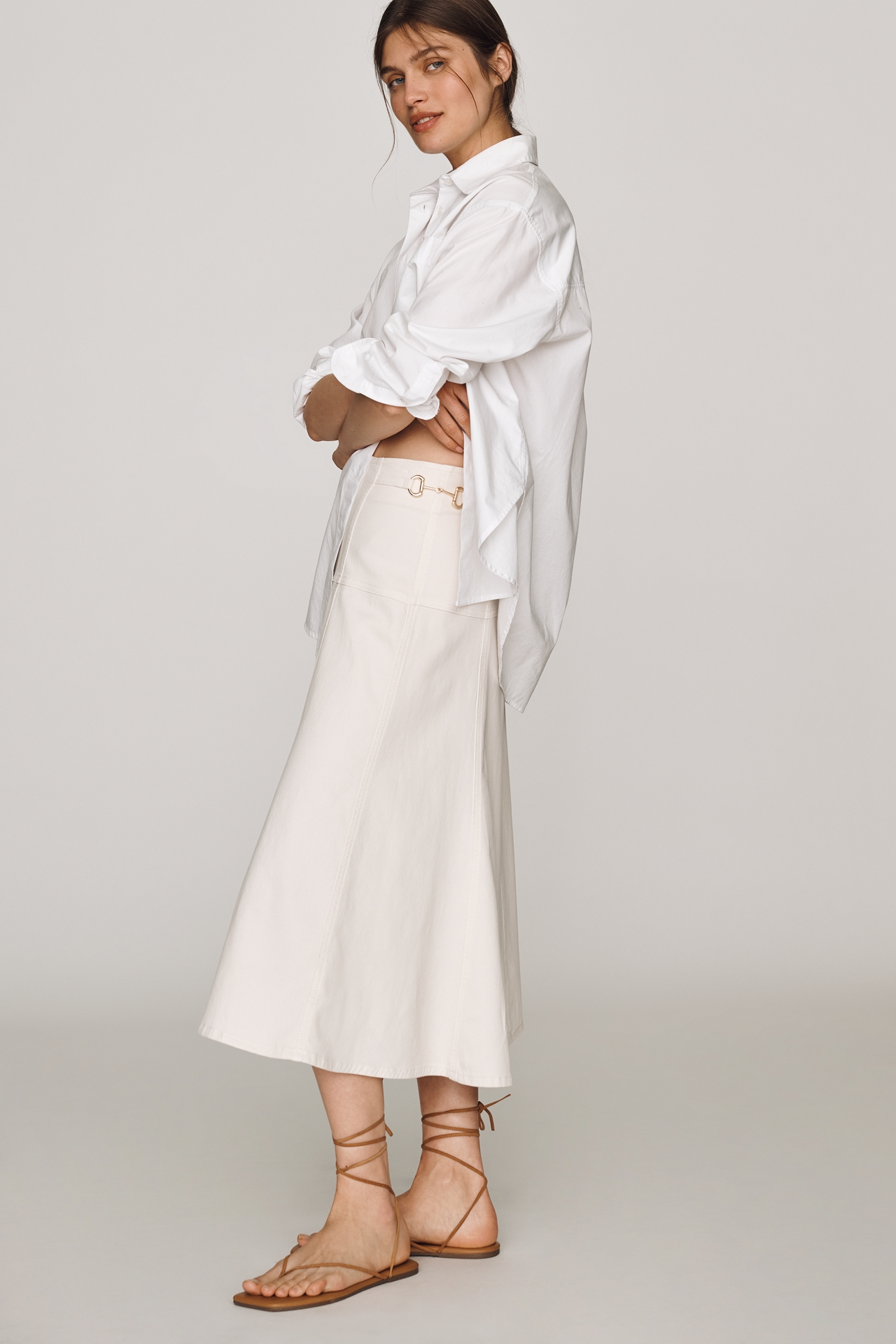 Maeve Waisted Denim Skirt