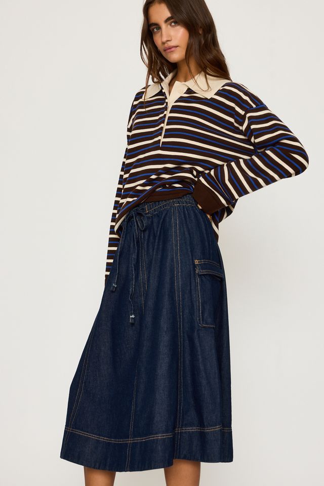 Gonna Midi in Denim con Cintura-Annodata Maeve #2