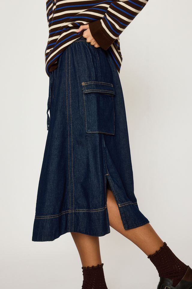 Gonna Midi in Denim con Cintura-Annodata Maeve #3