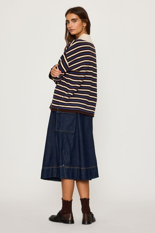 Gonna Midi in Denim con Cintura-Annodata Maeve #4