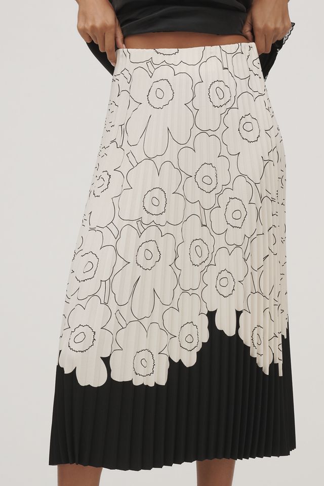 Marimekko Piiru Piirto Unikko Plissé Midi Skirt #1