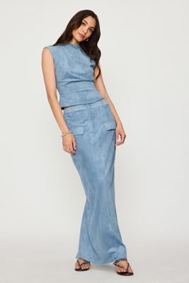 Jupe crayon maxi en faux-daim Odd Muse