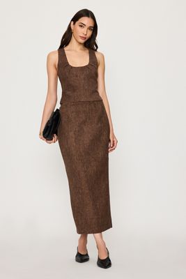 Odd Muse Tweed Midi Pencil Skirt