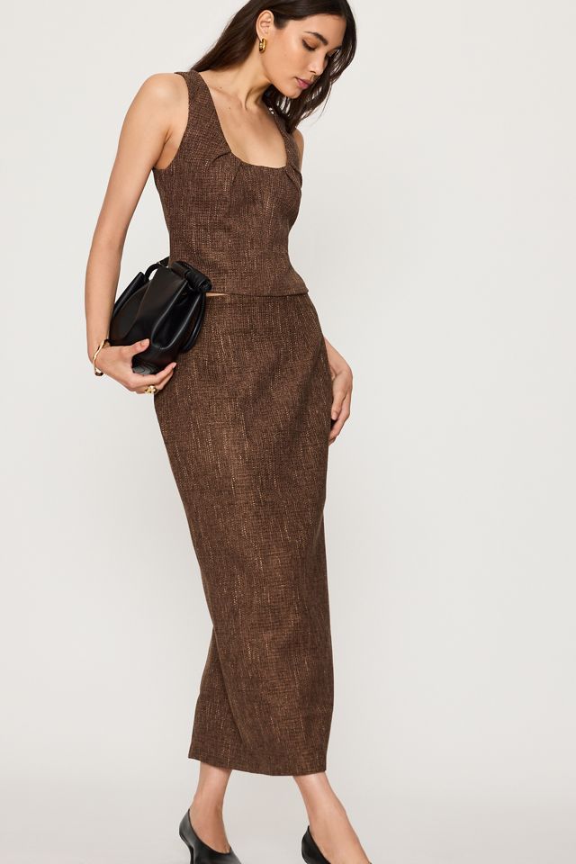 Odd Muse Tweed Midi Bleistiftrock #1