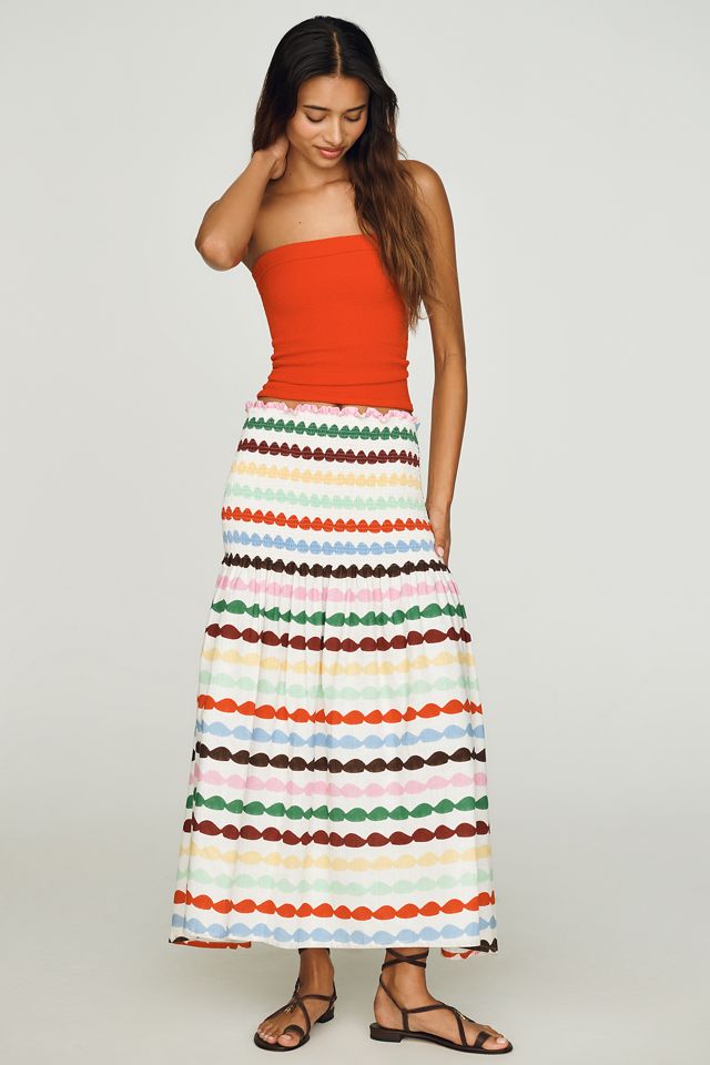 Sixxta Cotton Rainbow Shirred Skirt | Anthropologie