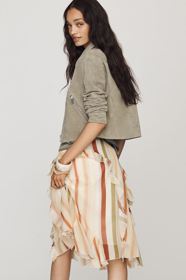 CUBIC Asymmetric Ruffle Midi Skirt #3