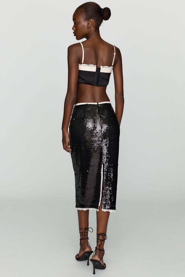 Elevator Disco Sequin Midi Skirt #3
