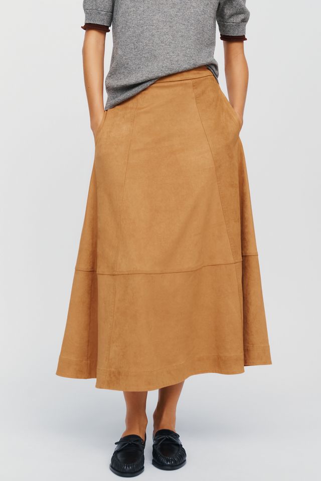 Favorite Daughter Aspen Faux Suede Midi Skirt #1