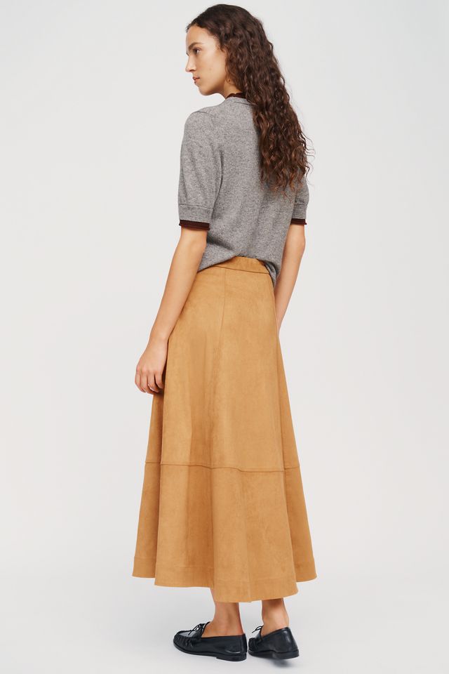 Favorite Daughter Aspen Faux Suede Midi Skirt #3