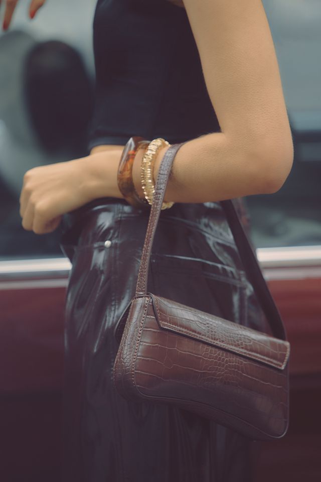 Berenice Patent Faux-Leather Midi Skirt #2