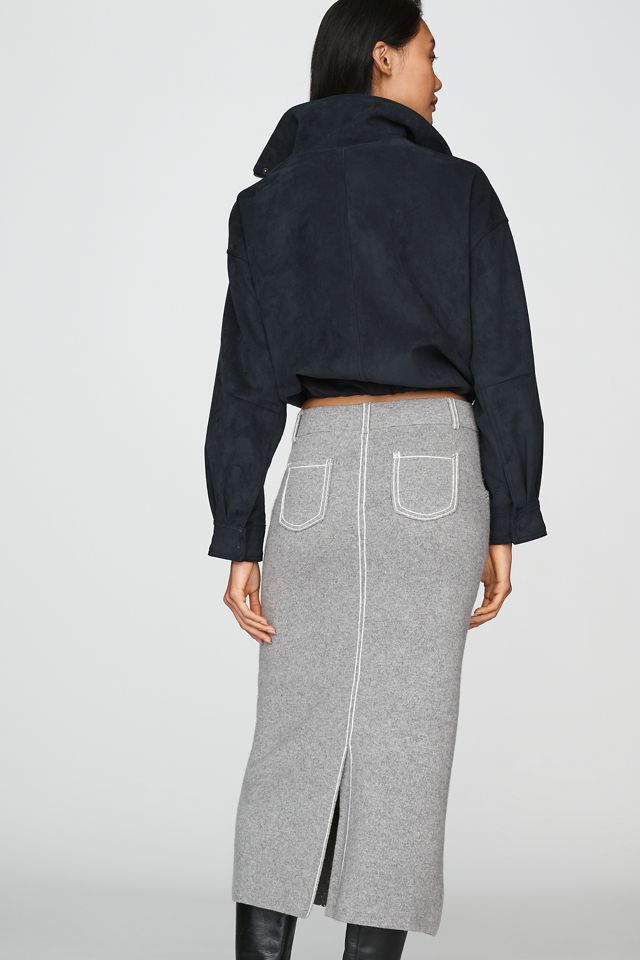 Berenice 100% Wool Knit Midi Pencil Skirt #3