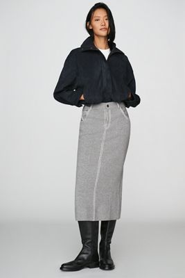 Berenice 100% Wool Knit Midi Pencil Skirt