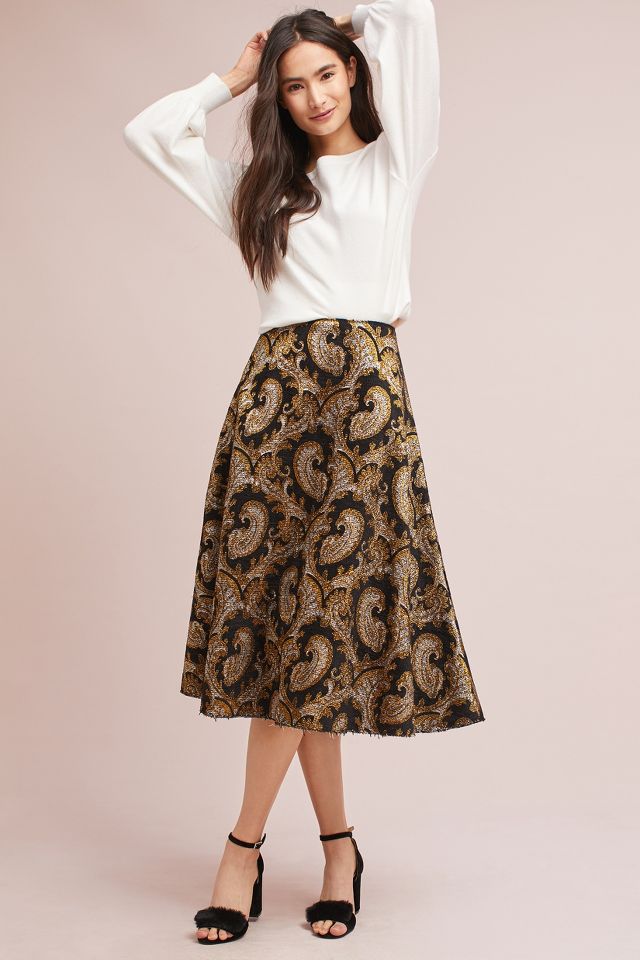 Flared jacquard outlet skirt