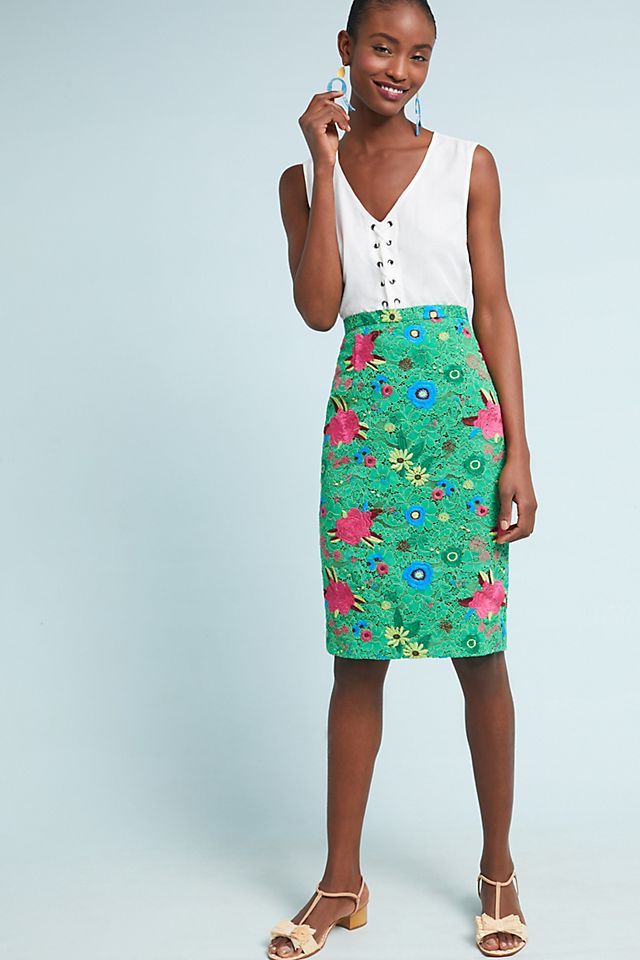 Patricia Lace Pencil Skirt | Anthropologie