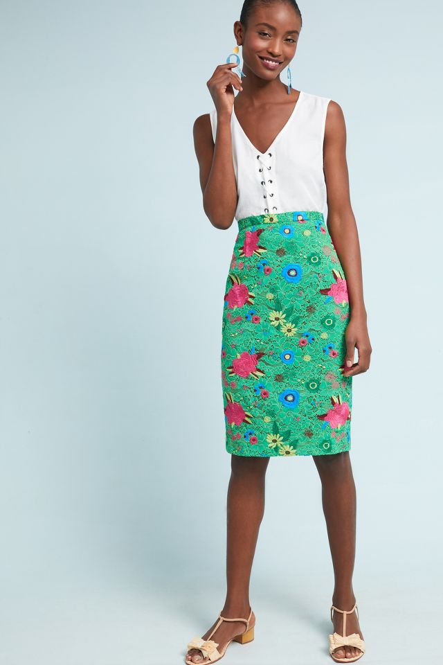 Patricia Lace Pencil Skirt Anthropologie