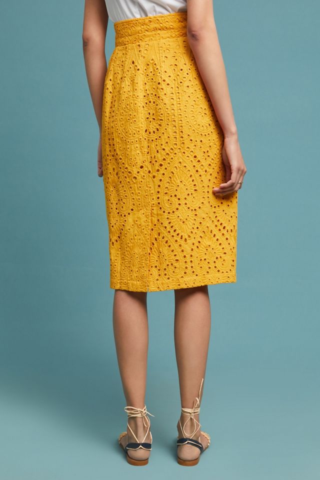 Sunshine Eyelet Pencil Skirt #1