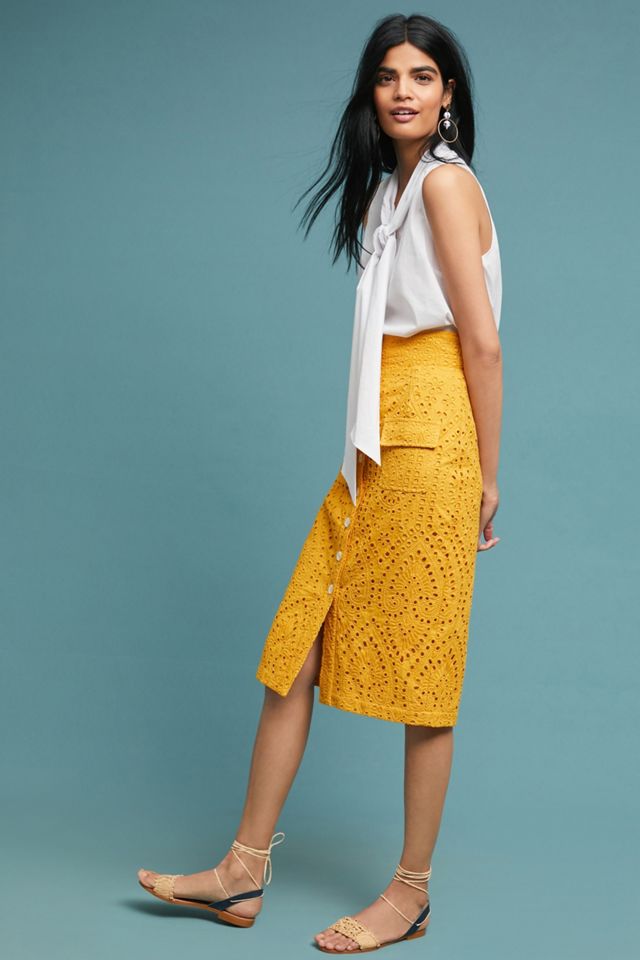 Sunshine Eyelet Pencil Skirt #2