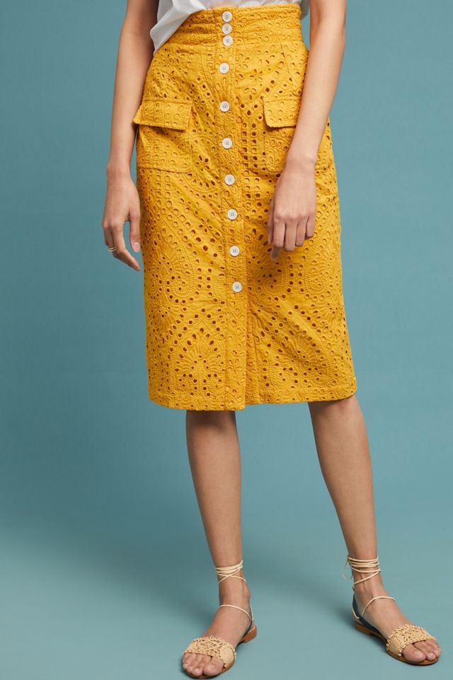 Sunshine Eyelet Pencil Skirt #3