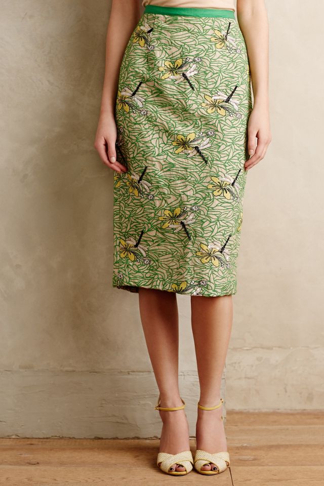 Embroidered 2025 pencil skirt