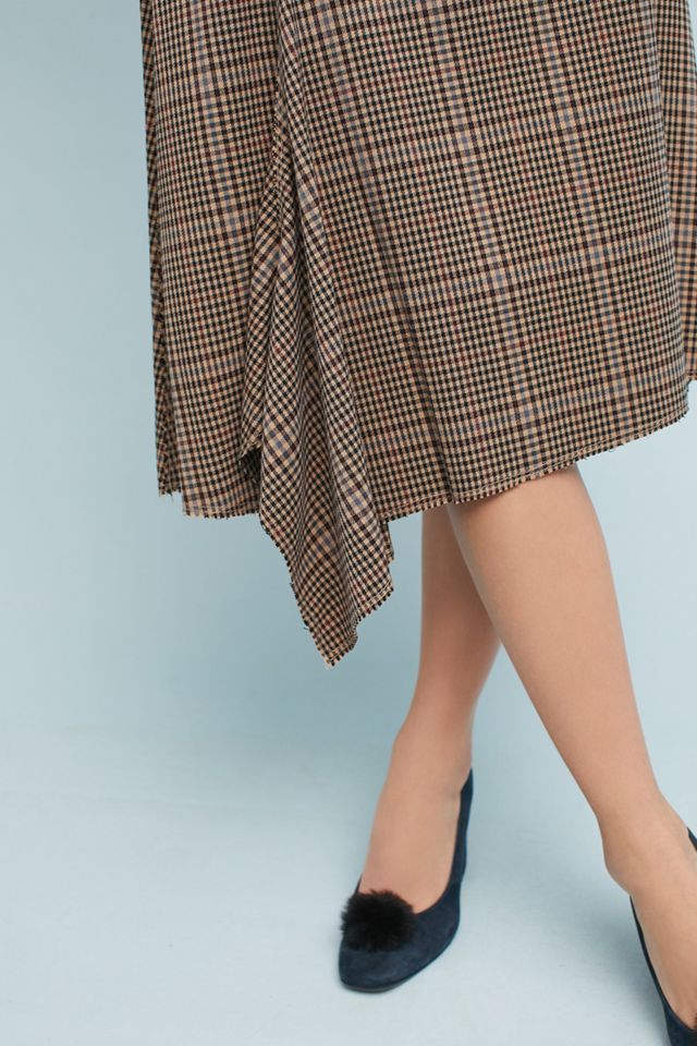 Plaid Asymmetrical Midi Skirt #1