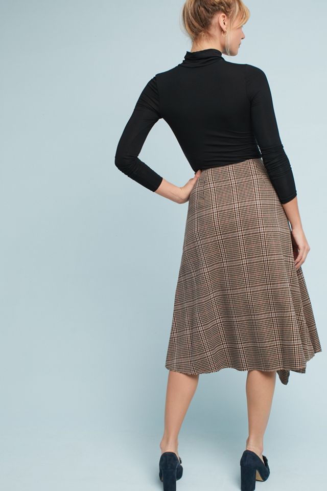 Plaid Asymmetrical Midi Skirt #2