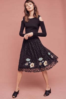 anthropologie lace skirt