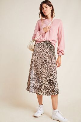 anthropologie silk skirt