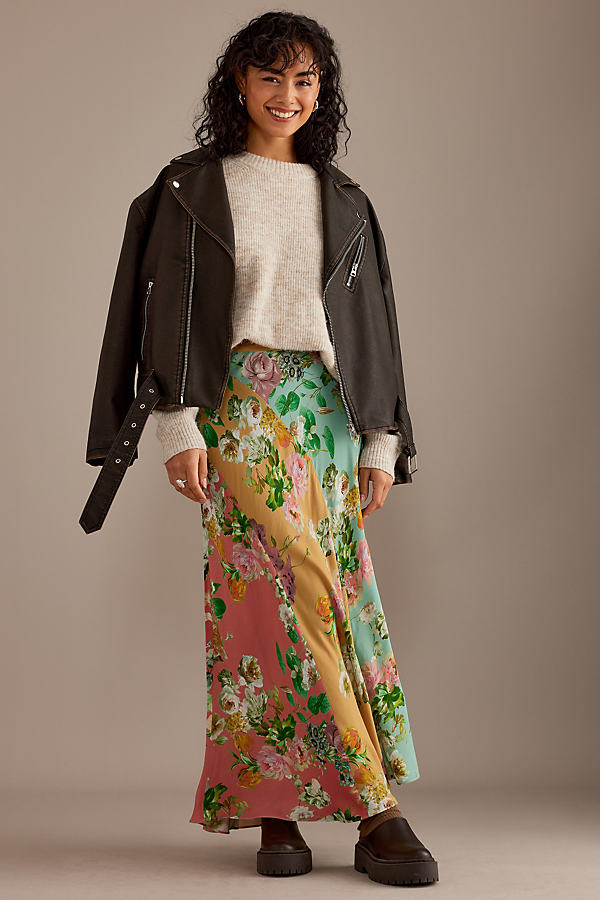 Kachel x Anthropologie Floral Maxi Slip Skirt