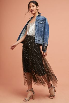 anthropologie metallic skirt