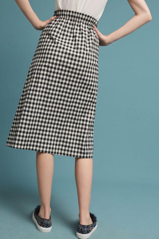 Lace-Up Gingham Skirt #3