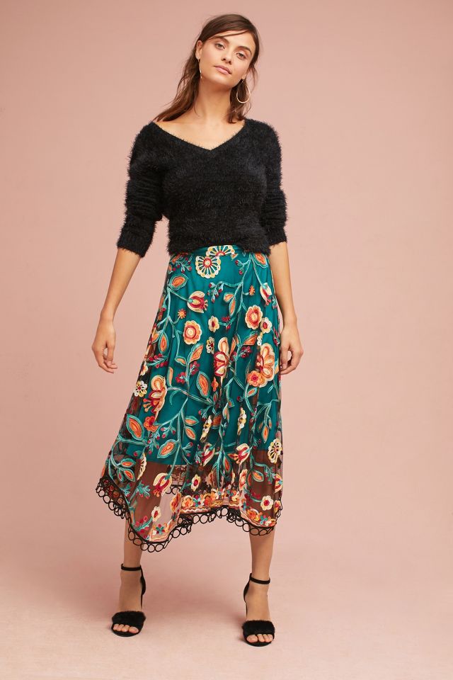 Soleil Floral Skirt | Anthropologie