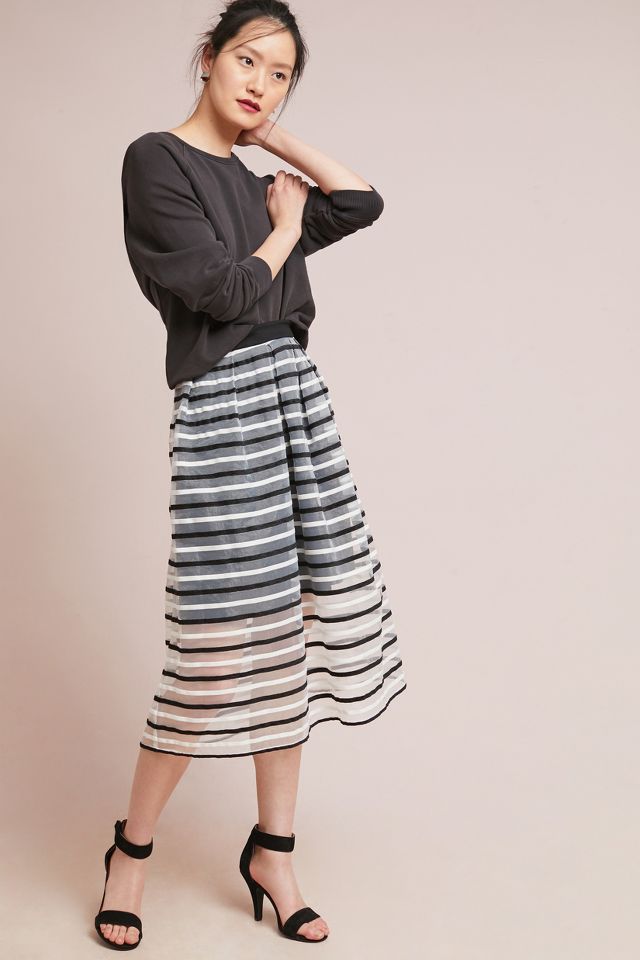 Striped Tulle Skirt | Anthropologie