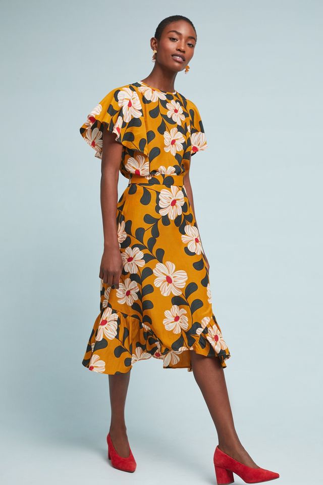 Ikebana Floral Skirt Anthropologie