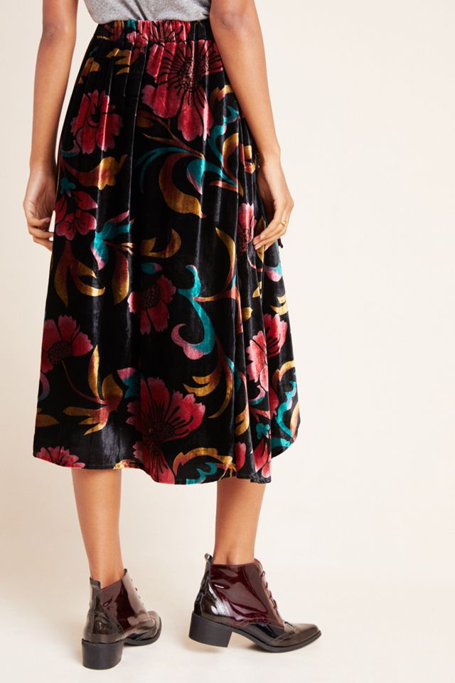 Velvet Wrap Skirt | Anthropologie