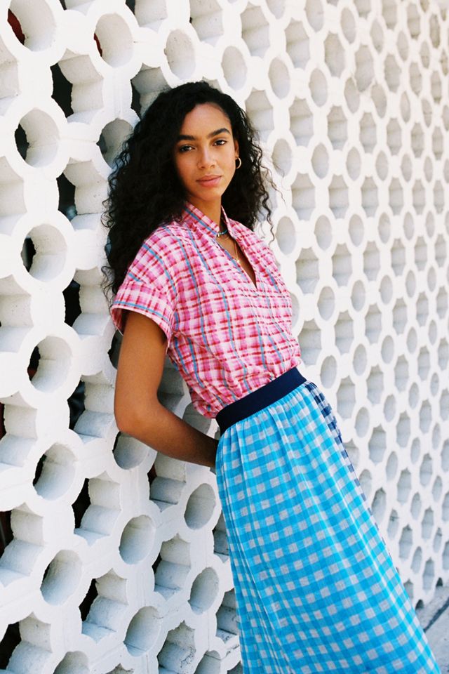 Gigi Ruffled Gingham Maxi Skirt #4