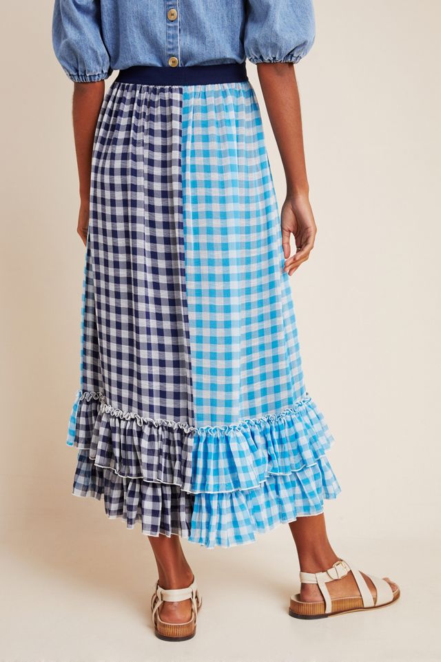 Gigi Ruffled Gingham Maxi Skirt #1