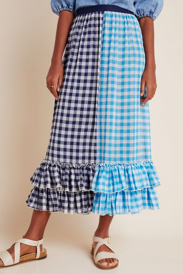 Gigi Ruffled Gingham Maxi Skirt #3
