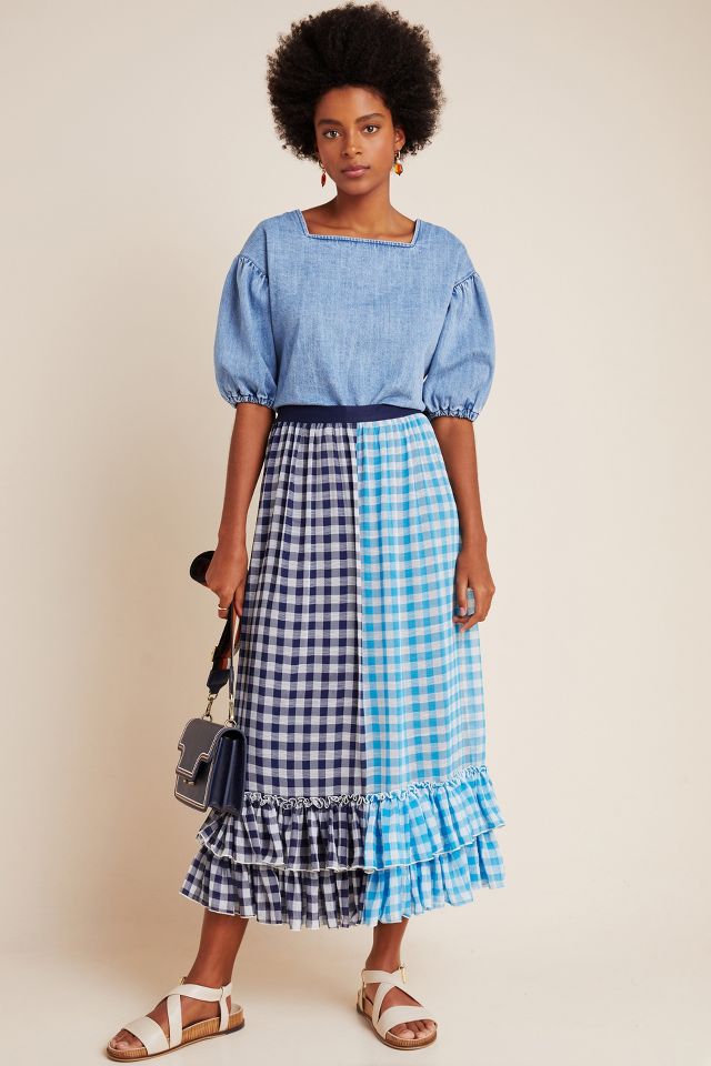 Tiered skirt gingham sales