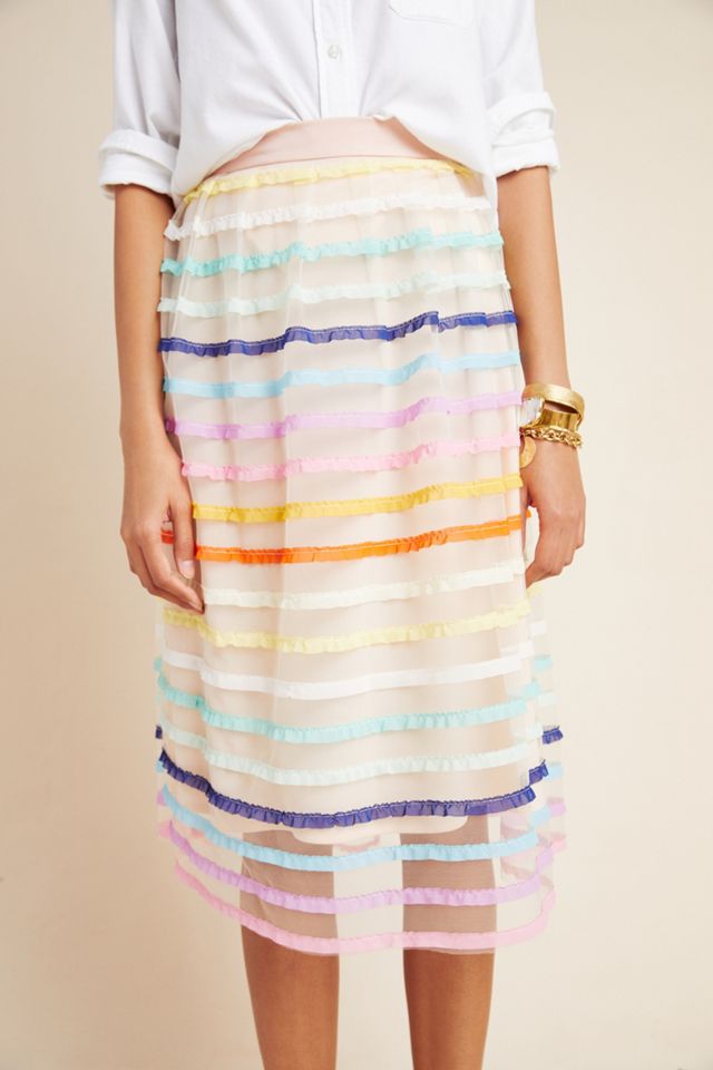 Frankie Textured Tulle Midi Skirt #3