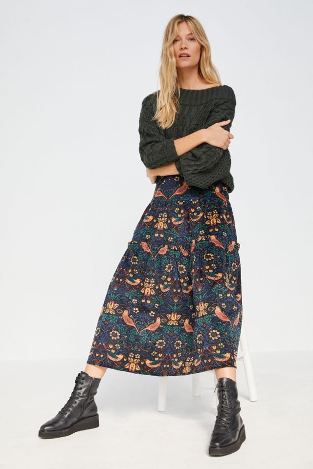 Oriana Tiered Corduroy Maxi Skirt #2