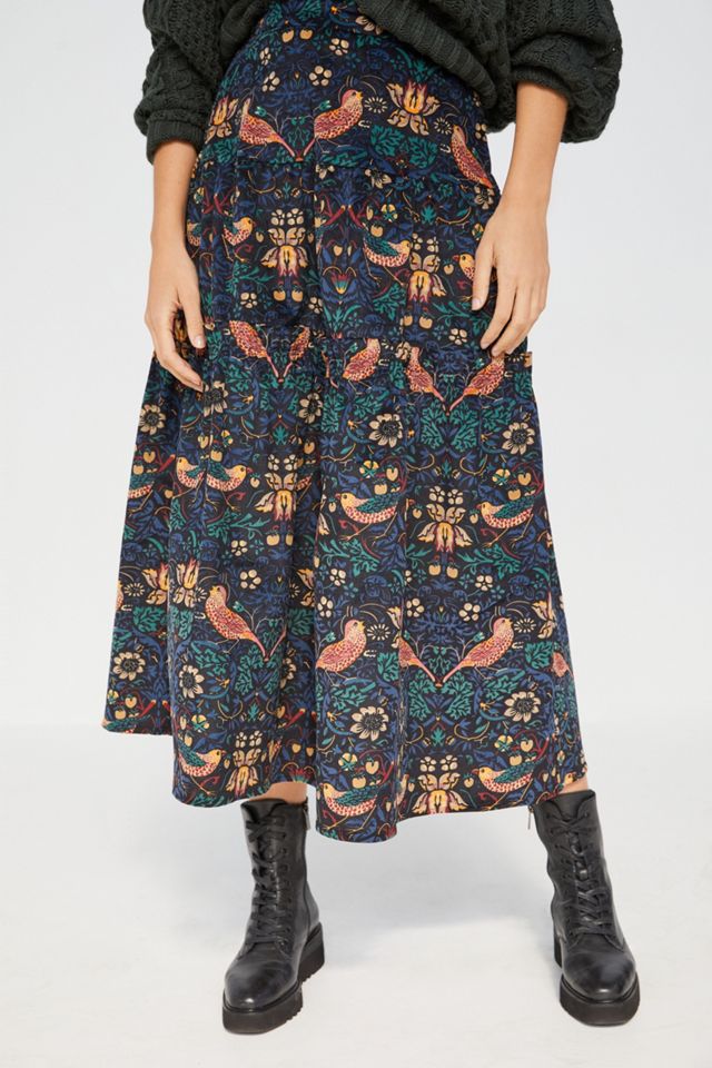 Oriana Tiered Corduroy Maxi Skirt #3